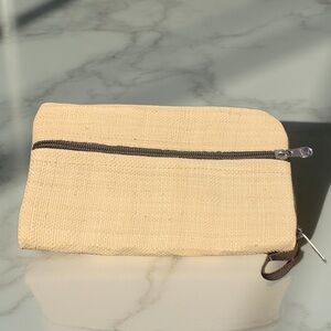 Natural Woven Travel Case with Zipper
